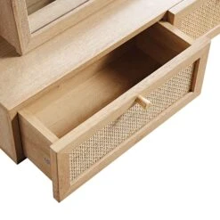 Frances Woven Rattan Vanity Mirror, Natural 20 Frances Woven Rattan Vanity Mirror, Natural -Daals Store FT MIRR 04 NAT detail1