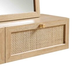 Frances Woven Rattan Vanity Mirror, Natural 21 Frances Woven Rattan Vanity Mirror, Natural -Daals Store FT MIRR 04 NAT detail2