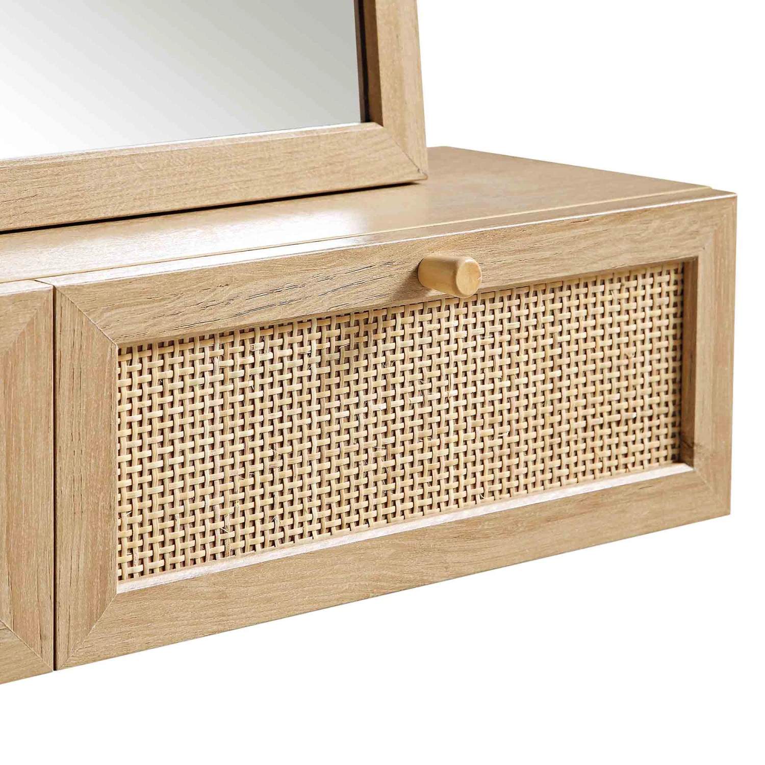 Frances Woven Rattan Vanity Mirror, Natural 11 Frances Woven Rattan Vanity Mirror, Natural - Image 11