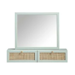 Frances Woven Rattan Vanity Mirror, Mint 16 Frances Woven Rattan Vanity Mirror, Mint -Daals Store FT MIRR 04 SAGE WB1
