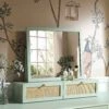 Frances Woven Rattan Vanity Mirror, Mint 16 Frances Woven Rattan Vanity Mirror, Mint -Daals Store FT MIRR 04 SAGE main