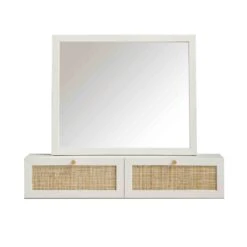 Frances Woven Rattan Vanity Mirror, White 14 Frances Woven Rattan Vanity Mirror, White -Daals Store FT MIRR 04 WHITE WB1