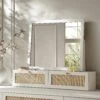 Frances Woven Rattan Vanity Mirror, White -Daals Store FT MIRR 04 WHITE main