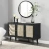 Frances Woven Rattan 3-Door Sideboard, Black 33 Frances Woven Rattan 3-Door Sideboard, Black -Daals Store FT SB 001 BLACK main