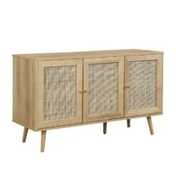 Frances Woven Rattan 3-Door Sideboard, Natural 13 Frances Woven Rattan 3-Door Sideboard, Natural -Daals Store FT SB 001 NATURAL WB1