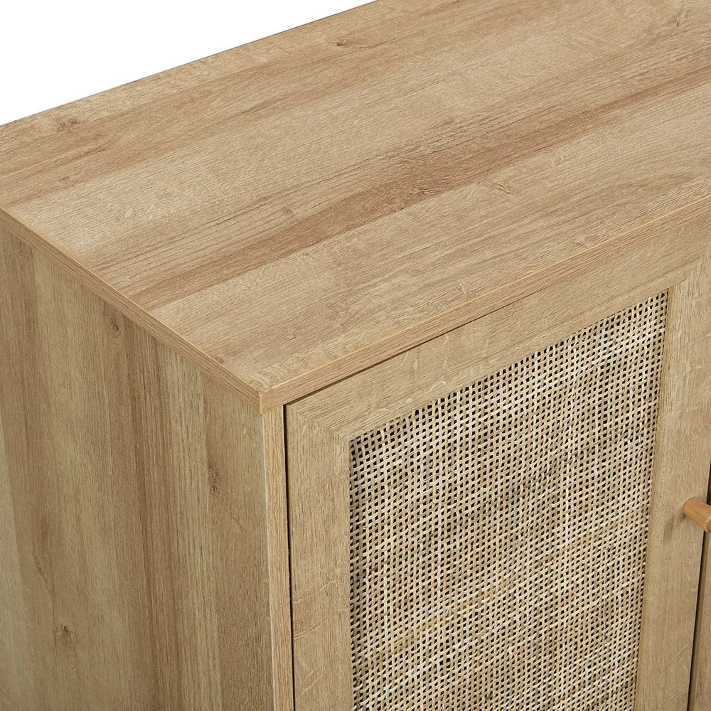 Frances Woven Rattan 3-Door Sideboard, Natural 8 Frances Woven Rattan 3-Door Sideboard, Natural - Image 8