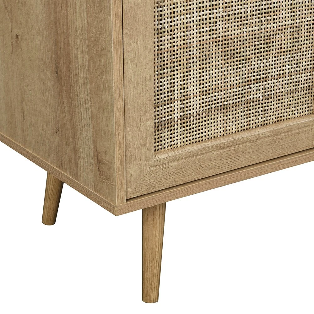 Frances Woven Rattan 3-Door Sideboard, Natural 10 Frances Woven Rattan 3-Door Sideboard, Natural - Image 10