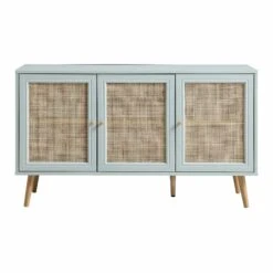 Frances Woven Rattan 3-Door Sideboard, Mint 12 Frances Woven Rattan 3-Door Sideboard, Mint -Daals Store FT SB 001 SAGE WB1