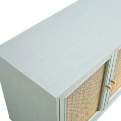 Frances Woven Rattan 3-Door Sideboard, Mint 17 Frances Woven Rattan 3-Door Sideboard, Mint -Daals Store FT SB 001 SAGE detail1