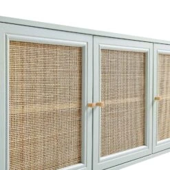 Frances Woven Rattan 3-Door Sideboard, Mint 18 Frances Woven Rattan 3-Door Sideboard, Mint -Daals Store FT SB 001 SAGE detail2