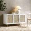 Frances Woven Rattan 3-Door Sideboard, White 35 Frances Woven Rattan 3-Door Sideboard, White -Daals Store FT SB 001 WHITE main