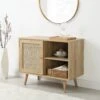 Frances Woven Rattan 1-Door Cabinet In Natural -Daals Store FT SB 002 NATURAL main