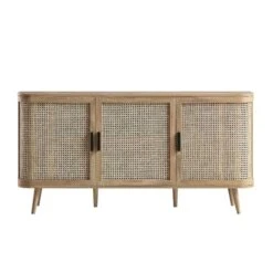 Izzy Curved Rattan Large 3-Door Sideboard, Natural 19 Izzy Curved Rattan Large 3-Door Sideboard, Natural -Daals Store FT SB 03 NAT WB1