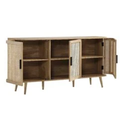 Izzy Curved Rattan Large 3-Door Sideboard, Natural 22 Izzy Curved Rattan Large 3-Door Sideboard, Natural -Daals Store FT SB 03 NAT WB3