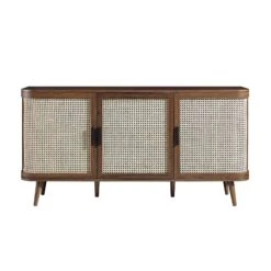 Izzy Curved Rattan Large 3-Door Sideboard, Walnut 16 Izzy Curved Rattan Large 3-Door Sideboard, Walnut -Daals Store FT SB 03 WALN WB1