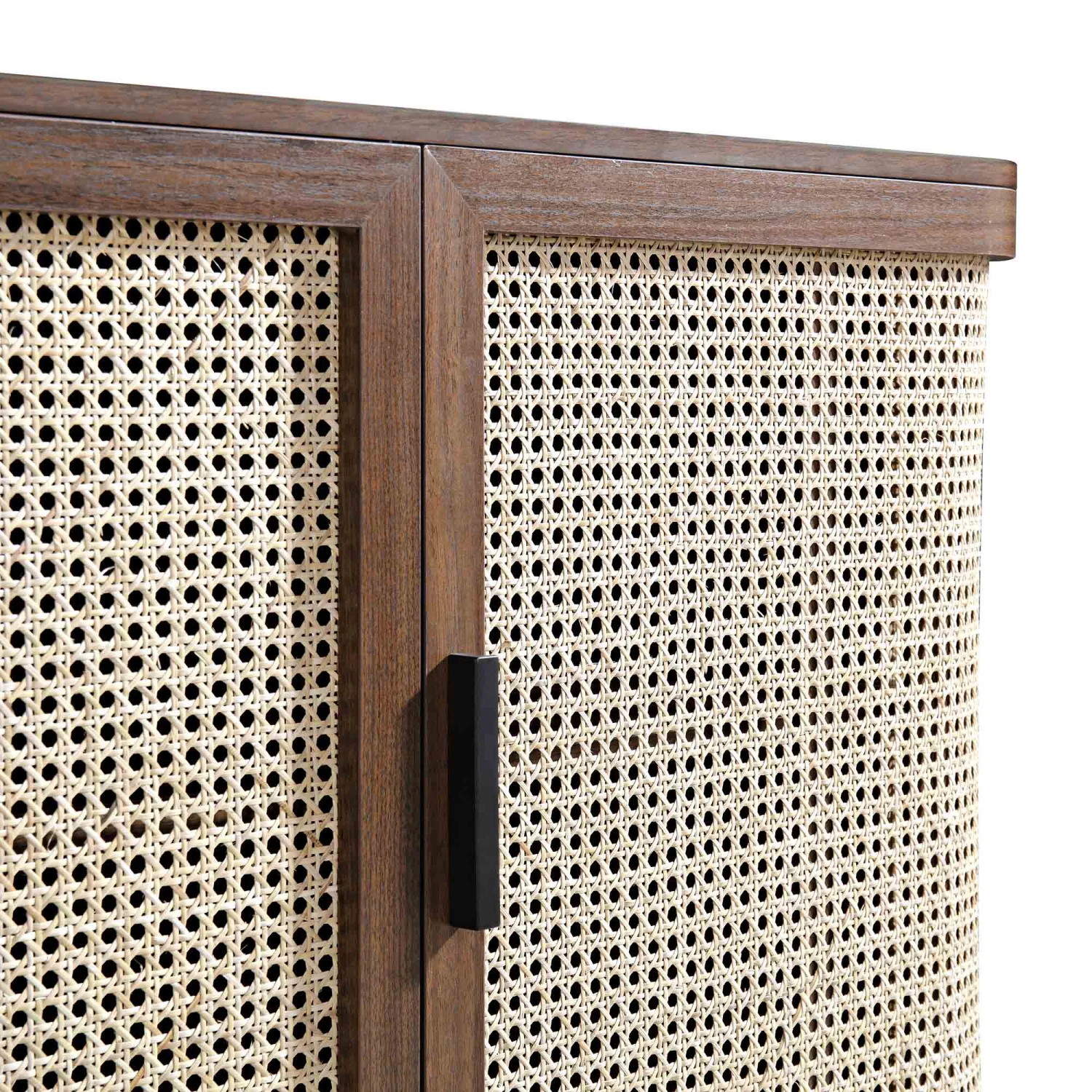 Izzy Curved Rattan Large 3-Door Sideboard, Walnut 12 Izzy Curved Rattan Large 3-Door Sideboard, Walnut - Image 12