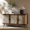 Izzy Curved Rattan Large 3-Door Sideboard, Walnut 34 Izzy Curved Rattan Large 3-Door Sideboard, Walnut -Daals Store FT SB 03 WALN main