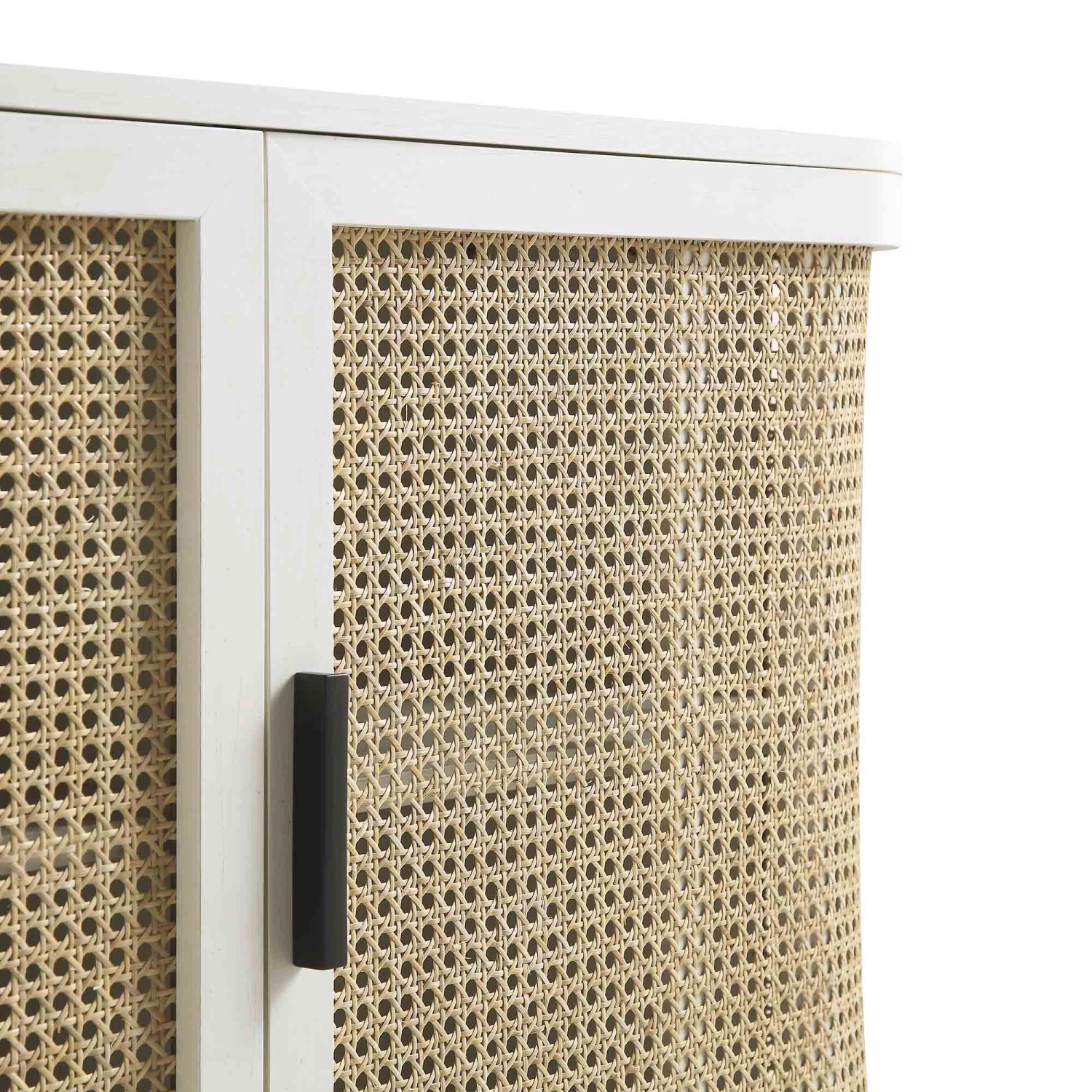 Izzy Curved Rattan Large 3-Door Sideboard, White 14 Izzy Curved Rattan Large 3-Door Sideboard, White - Image 14