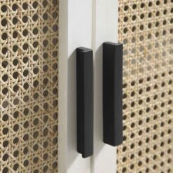 Izzy Curved Rattan Large 3-Door Sideboard, White 30 Izzy Curved Rattan Large 3-Door Sideboard, White -Daals Store FT SB 03 WHITE detail5