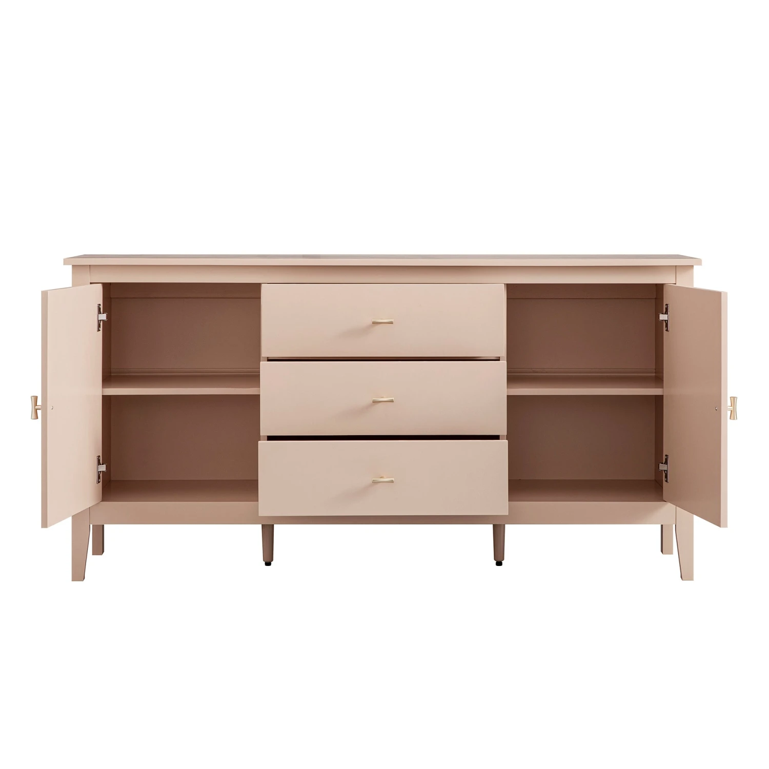 Oakham Wide Sideboard With Drawers, Nude Pink 4 Oakham Wide Sideboard With Drawers, Nude Pink - Image 4