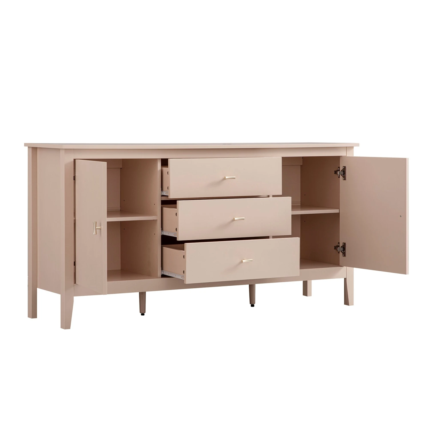 Oakham Wide Sideboard With Drawers, Nude Pink 5 Oakham Wide Sideboard With Drawers, Nude Pink - Image 5
