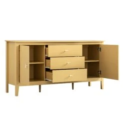 Oakham Wide Sideboard With Drawers, Rattan Yellow -Daals Store FT SB 04 SAFYEL WB4