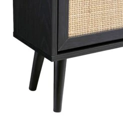 Frances Rattan 3 Tier Shoe Storage Cabinet, Black -Daals Store FT SHC 01 BLACK detail5