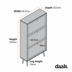 Frances Rattan 3 Tier Shoe Storage Cabinet, Natural -Daals Store FT SHC 01 CHART 1