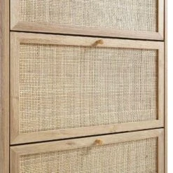 Frances Rattan 3 Tier Shoe Storage Cabinet, Natural -Daals Store FT SHC 01 NAT detail3