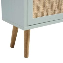 Frances Rattan 3 Tier Shoe Storage Cabinet, Mint -Daals Store FT SHC 01 SAGE detail4