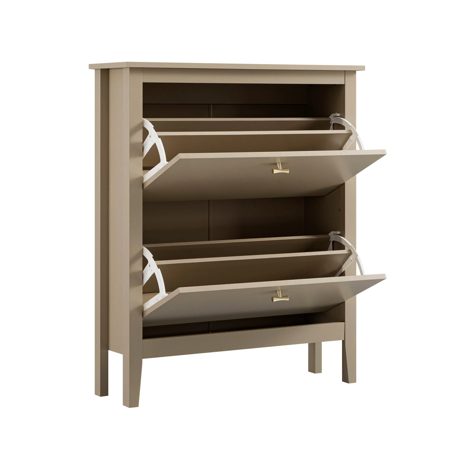 Oakham 2-Tier Shoe Cabinet, Deep Greige 4 Oakham 2-Tier Shoe Cabinet, Deep Greige - Image 4