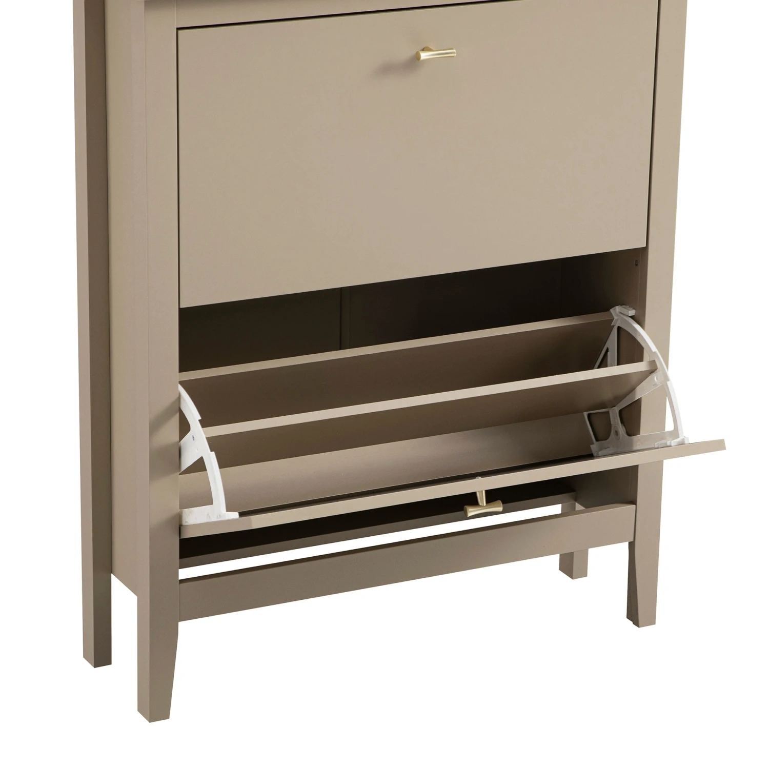 Oakham 2-Tier Shoe Cabinet, Deep Greige 8 Oakham 2-Tier Shoe Cabinet, Deep Greige - Image 8