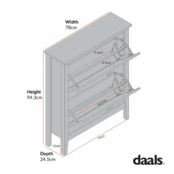 Oakham 2-Tier Shoe Cabinet, Nude Pink 11 Oakham 2-Tier Shoe Cabinet, Nude Pink -Daals Store FT SHC 02 CHART 5