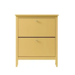 Oakham 2-Tier Shoe Cabinet, Rattan Yellow