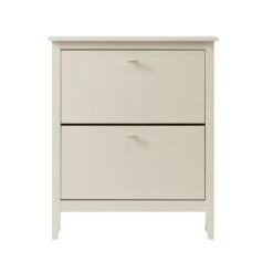 Oakham 2-Tier Shoe Cabinet, Shaded White -Daals Store FT SHC 02 WHITE WB1