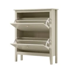 Oakham 2-Tier Shoe Cabinet, Shaded White -Daals Store FT SHC 02 WHITE WB3