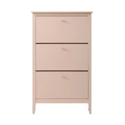Oakham 3-Tier Shoe Cabinet, Nude Pink