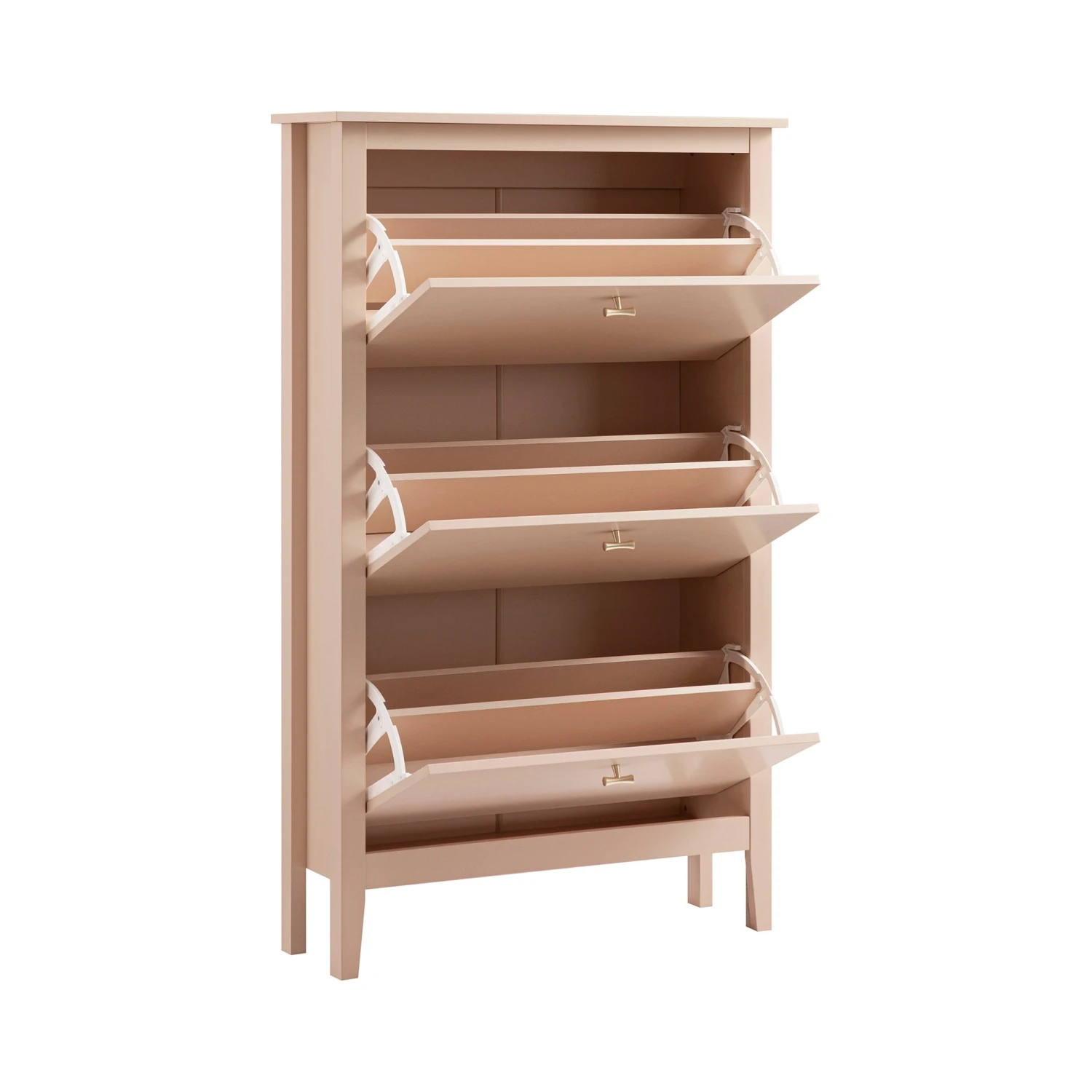 Oakham 3-Tier Shoe Cabinet, Nude Pink 4 Oakham 3-Tier Shoe Cabinet, Nude Pink - Image 4