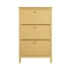 Oakham 3-Tier Shoe Cabinet, Rattan Yellow 20 Oakham 3-Tier Shoe Cabinet, Rattan Yellow -Daals Store FT SHC 03 SAFYEL WB1