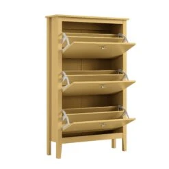 Oakham 3-Tier Shoe Cabinet, Rattan Yellow -Daals Store FT SHC 03 SAFYEL WB3