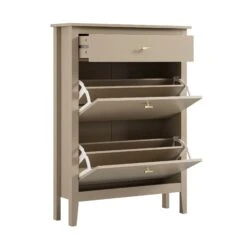 Oakham 2-Tier Shoe Cabinet With Top Drawer, Deep Greige 26 Oakham 2-Tier Shoe Cabinet With Top Drawer, Deep Greige -Daals Store FT SHC 04 BEIGE WB3