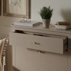 Oakham 2-Tier Shoe Cabinet With Top Drawer, Deep Greige 21 Oakham 2-Tier Shoe Cabinet With Top Drawer, Deep Greige -Daals Store FT SHC 04 BEIGE scene5