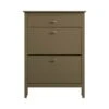 Oakham 2-Tier Shoe Cabinet With Top Drawer, Olive Grove -Daals Store FT SHC 04 DOLIVE WB1
