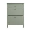 Oakham 2-Tier Shoe Cabinet With Top Drawer, Desert Sage -Daals Store FT SHC 04 SAGE WB1