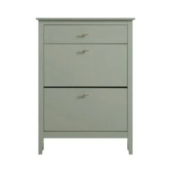 Oakham 2-Tier Shoe Cabinet With Top Drawer, Desert Sage