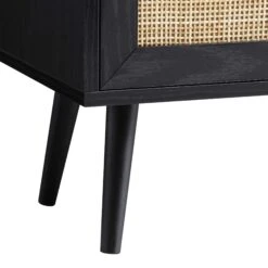 Frances Woven Rattan Bookcase With Doors, Black 21 Frances Woven Rattan Bookcase With Doors, Black -Daals Store FT SHELF 01 BLACK detail3