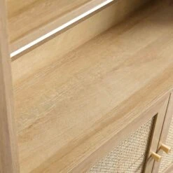 Frances Woven Rattan Tall Bookcase With Doors, Natural 20 Frances Woven Rattan Tall Bookcase With Doors, Natural -Daals Store FT SHELF 01 NAT detail2