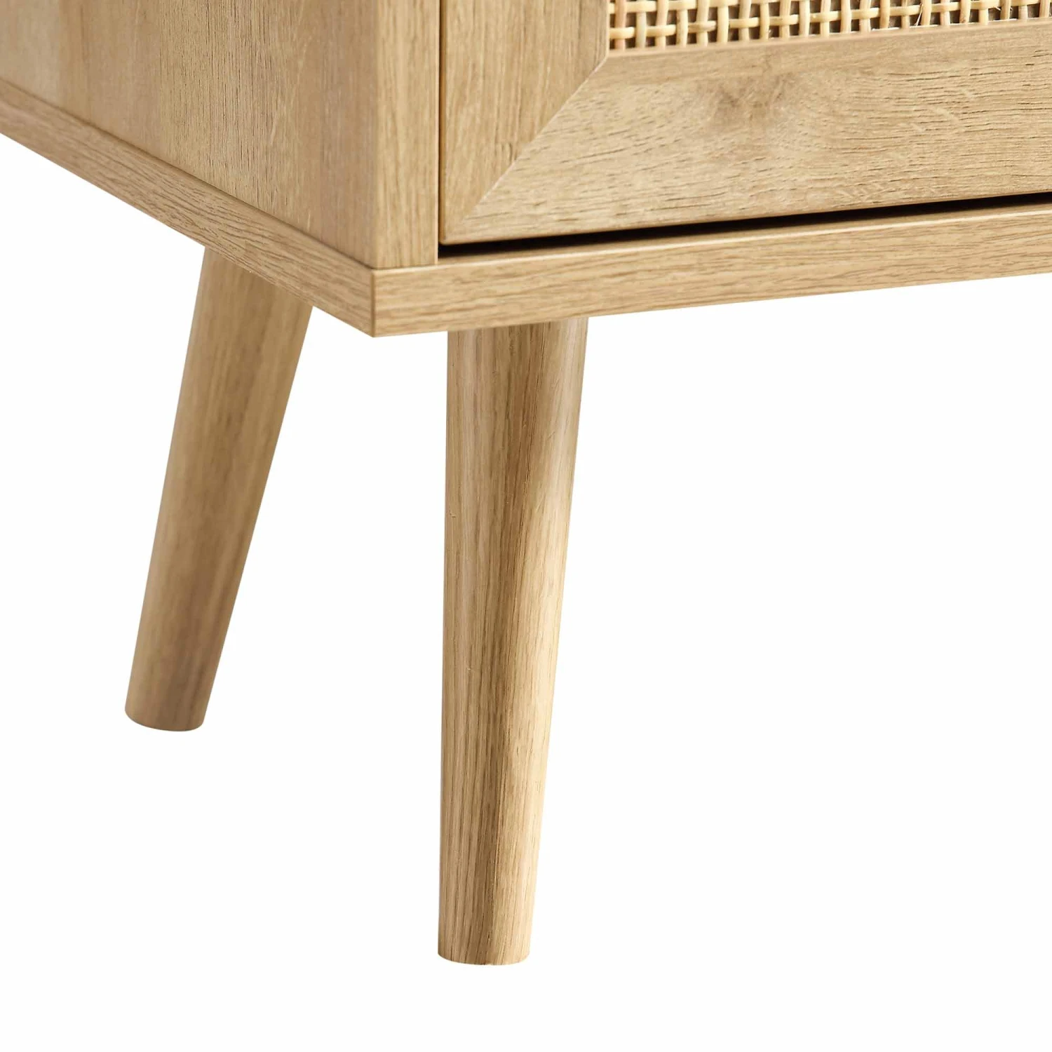 Frances Woven Rattan Tall Bookcase With Doors, Natural 11 Frances Woven Rattan Tall Bookcase With Doors, Natural - Image 11