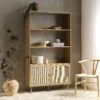 Frances Woven Rattan Tall Bookcase With Doors, Natural 31 Frances Woven Rattan Tall Bookcase With Doors, Natural -Daals Store FT SHELF 01 NAT main
