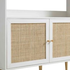 Frances Woven Rattan Bookcase With Doors, White 22 Frances Woven Rattan Bookcase With Doors, White -Daals Store FT SHELF 01 WHITE detail1